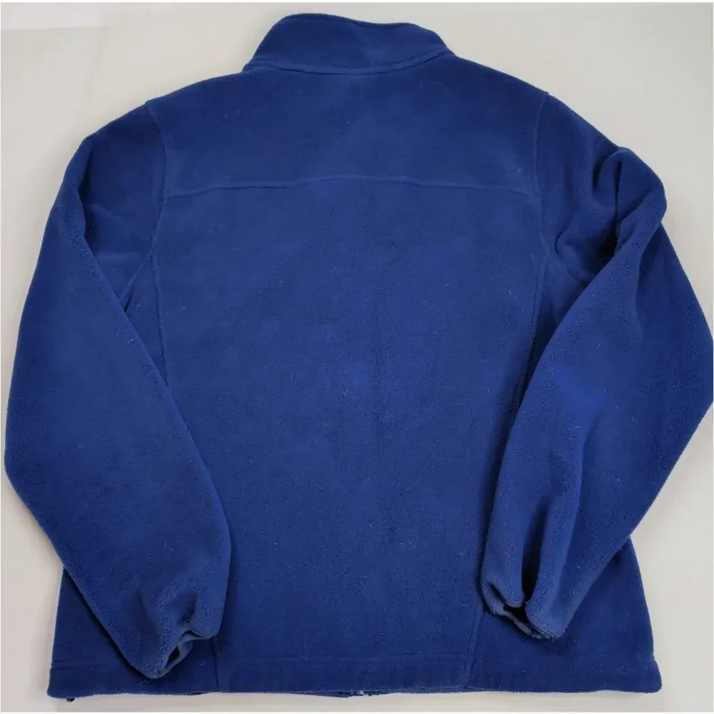 L.L.BEAN Women's Polartec Fleece Jacket Long Sleeve Royal Blue Full Zip XL OFJT3
